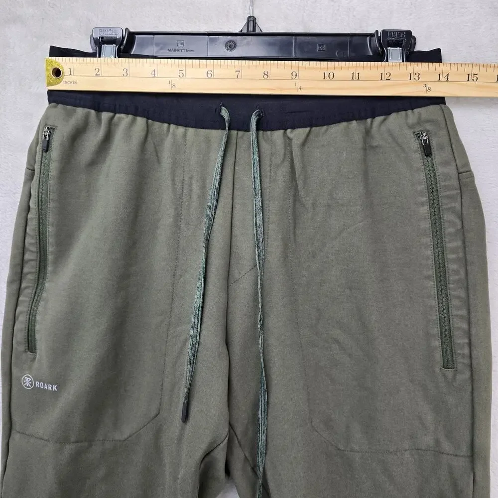 Roark Run Amok El Morro Fleece Pants Mens Medium Green Joggers RP284 Running